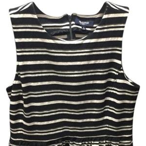 Madewell Black and Ivory Striped Casual Dress XS